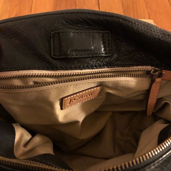 J Crew Tumbled Black Leather Convertible Purse - Picture 3 of 5
